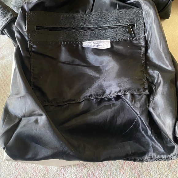 Leather Western Fringe Crossbody Bag Black Hobo Concho Bag 15 x 14 NWOT - Picture 12 of 17